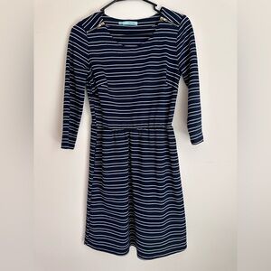 Maurices Navy and White Striped Long-Sleeve Dress